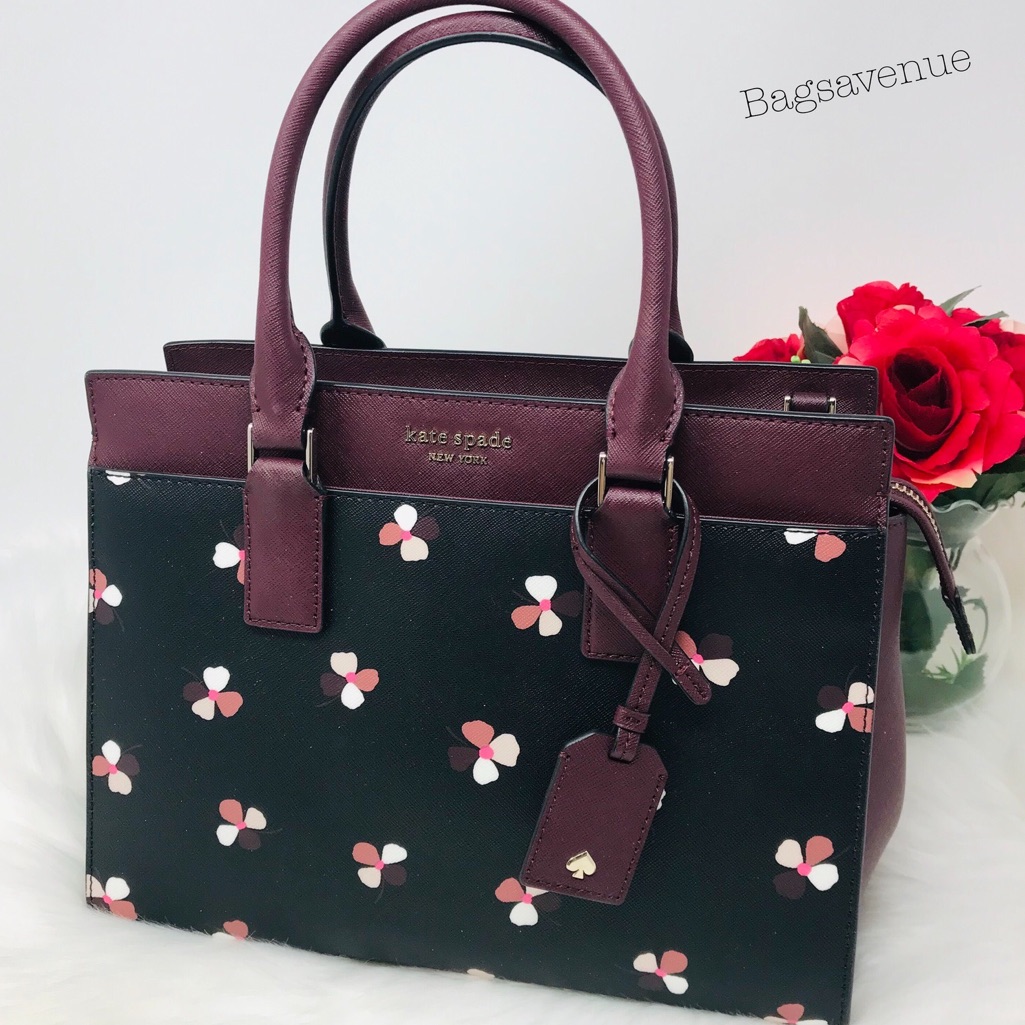 Black Floral Crossbody Kate Spade Cameron Medium Satchel Crossbody Dusk